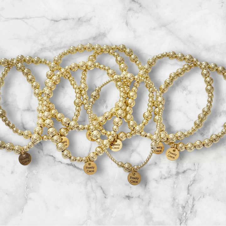 Gold Filled Beaded Gold Bracelets for wholesale by Freely Cece LLC