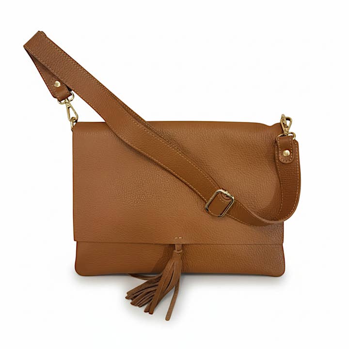 Saco de couro NEW LUNA Dollaro Camel por atacado de ZEEN