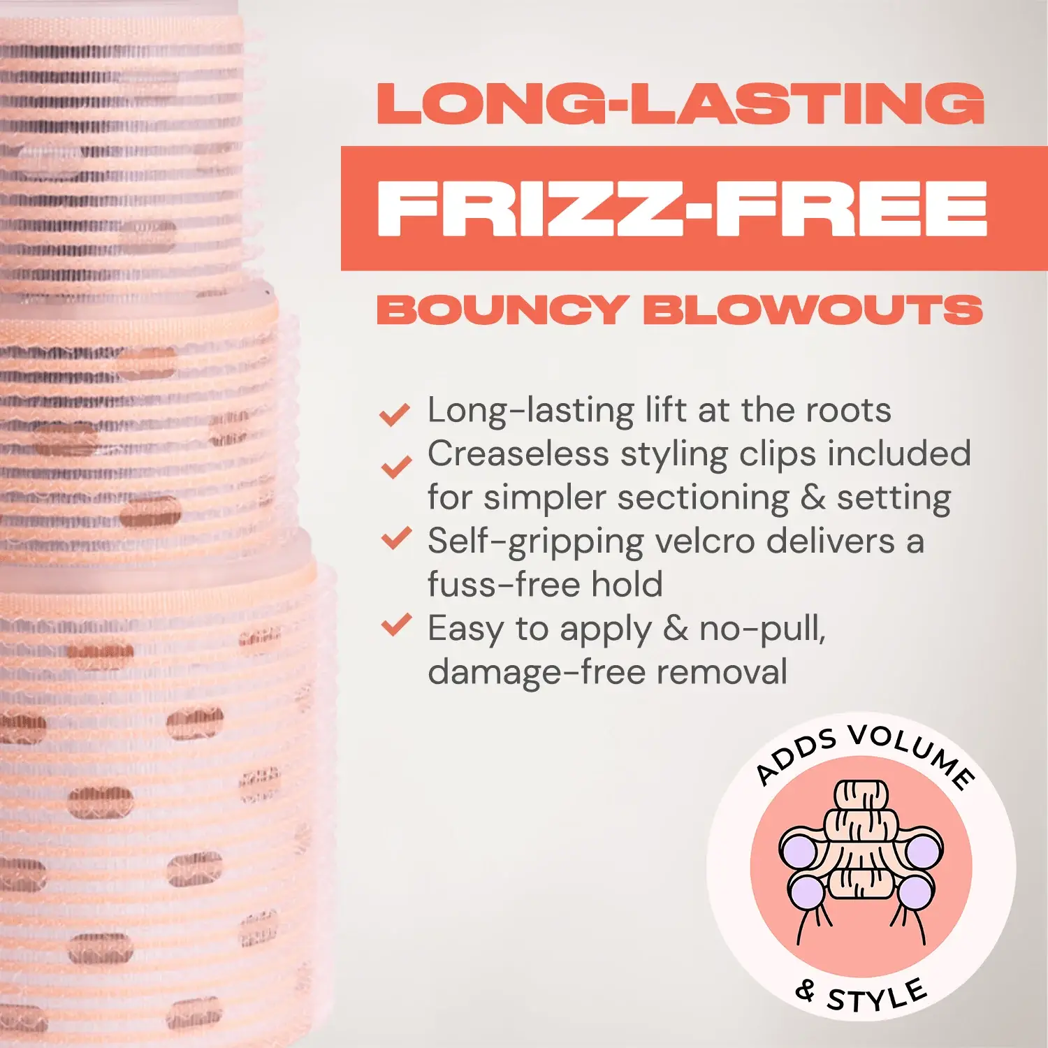 INH Hair - Wholesale Hair Curlers - Mega Volume Hair Rollers| 12 pc hair rollers & styling clips3