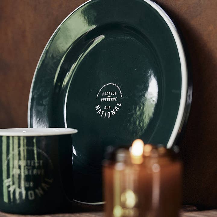 Pony Rider - Wholesale Dinner plate - National Project Enamel Plate | Forest Green3