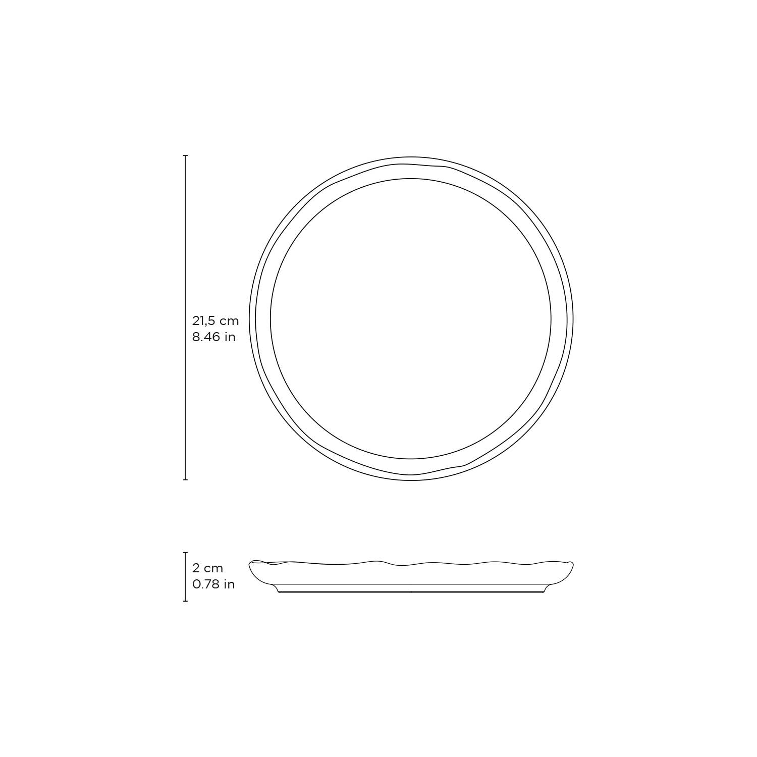 Porto Brasil – wholesale Serveringsfat – Bio stengods terrakotta desserttallrik, 21,5 cm4