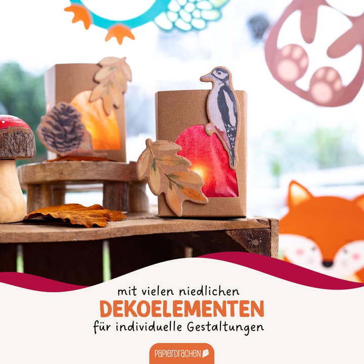 Papierdrachen - Wholesale - Paper Kites 8 Wind Lights - Forest Animals Watercolor3