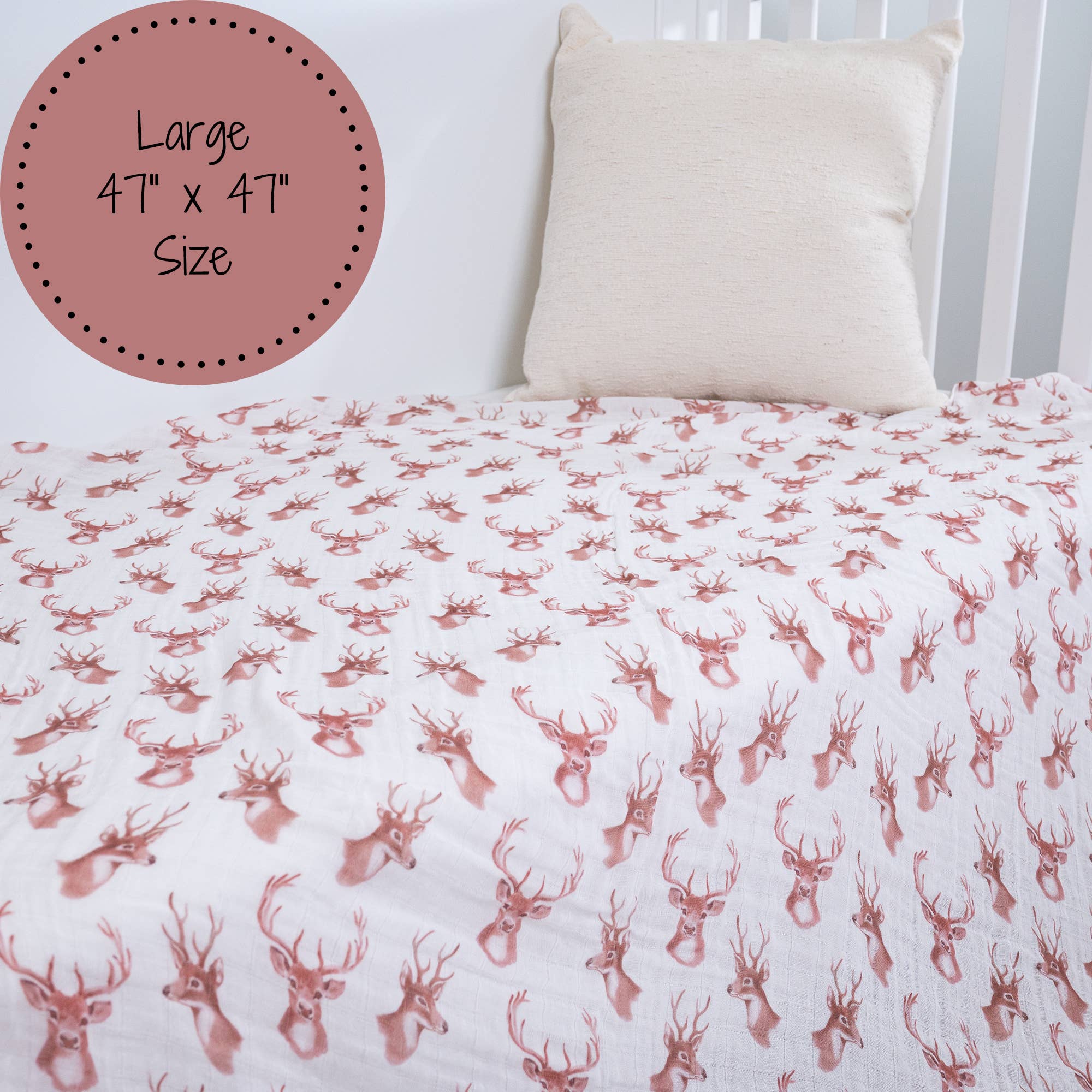 LollyBanks – Swaddle - Bebé por atacado – Oh Deer Baby Manta de Musselina 100% Algodão 120x120 cm5