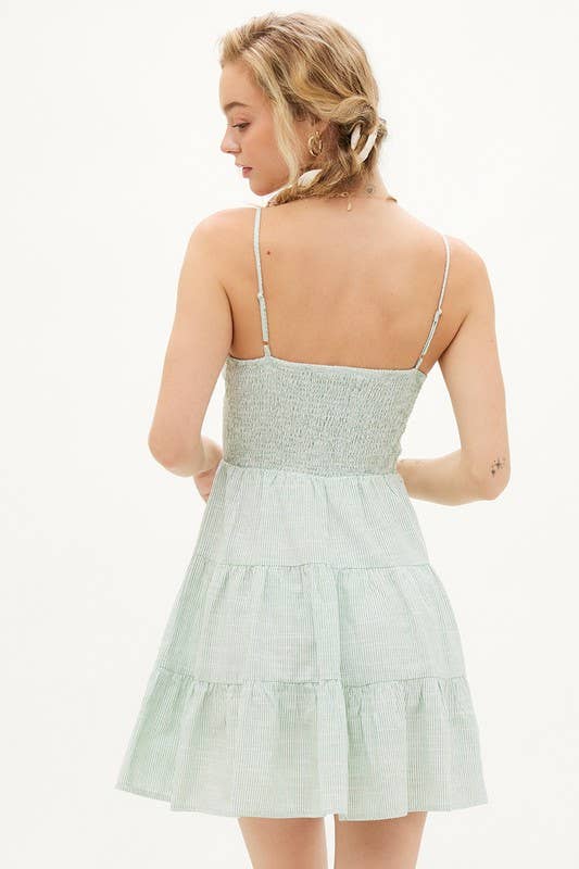 ILLA ILLA - Wholesale Dress - Women's - Striped Linen Dress2