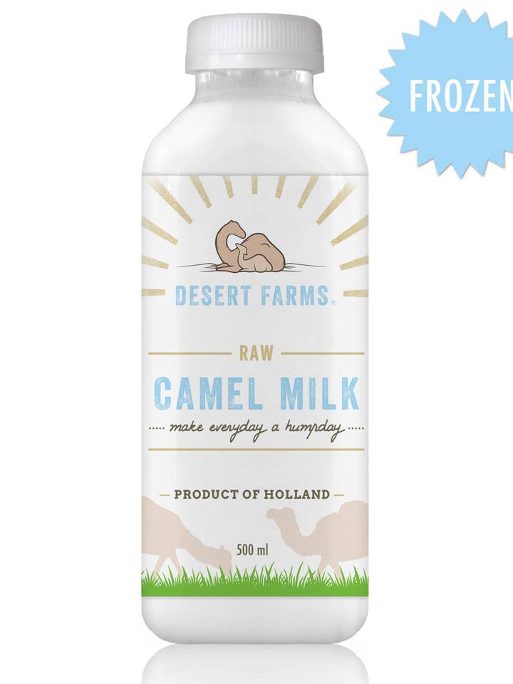 RAW Camel milk 500ml (Frozen) 8 Bottles for wholesale by Desert Farms