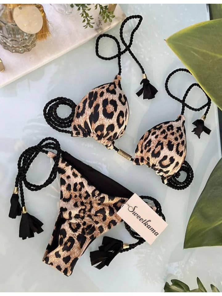 Sweetkama - Wholesale Two Piece Swimsuit - Women's - Ladies String Tie Halter Strap Sexy Bikini Set GY02