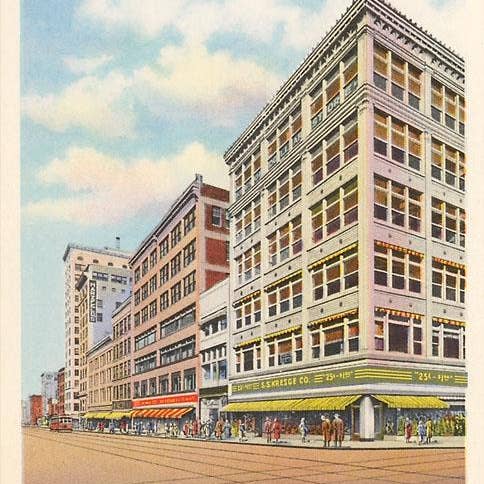 Konsttryck MO-315 Main Street, Kansas City för wholesale av Found Image Press