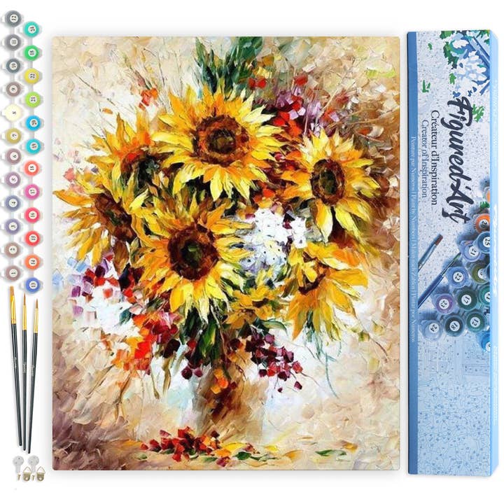 Figured'Art - Wholesale DIY Craft Kit - Paint by numbers - Pretty Sunflowers