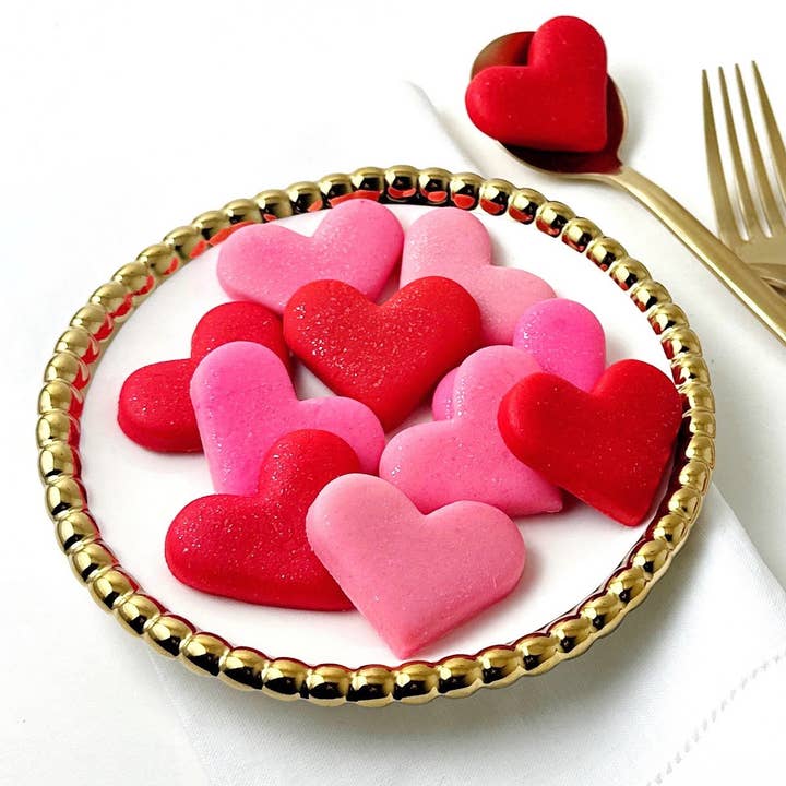 Gourmet Marsepein Valentijns Snoep Glitter Harten voor wholesale door marzipops