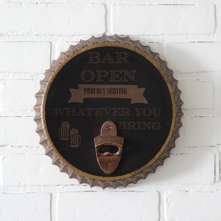 CTW Home Collection - Wholesale Sign - Bar Open Bottle Opener Sign