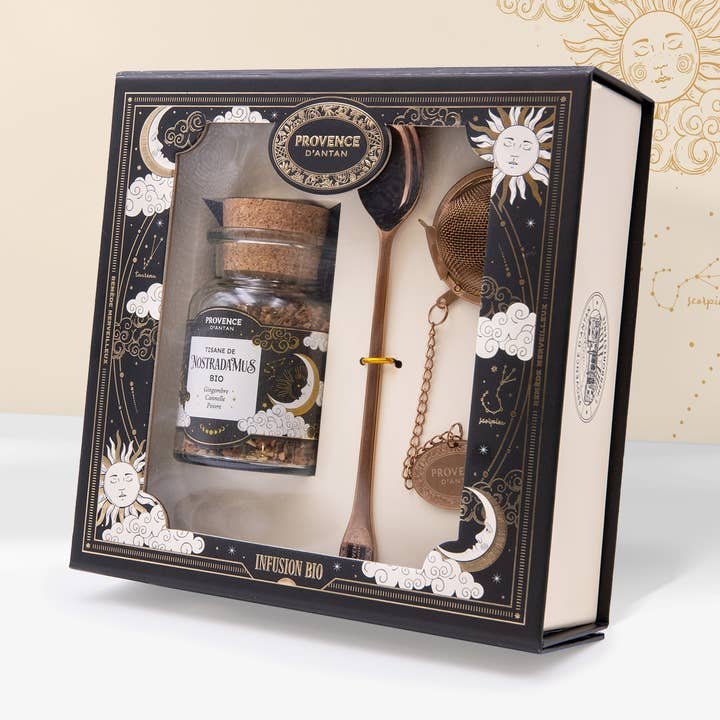 Nostradamus Organic Herbal Tea Box* Loose with Accessories for wholesale by PROVENCE D'ANTAN