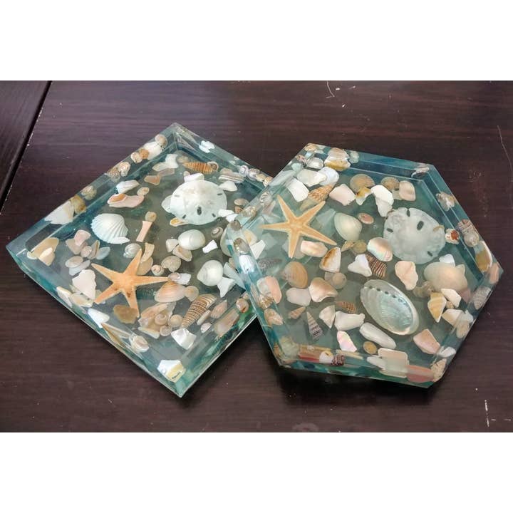 JEMS of the Sea - Wholesale Coasters - Handmade Eco-Friendly Resin Seashell Coasters13