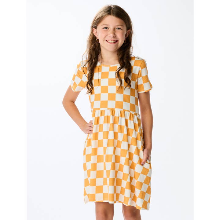Robe à poche à carreaux The Tennessee pour filles pour la vente par Stewart Simmons