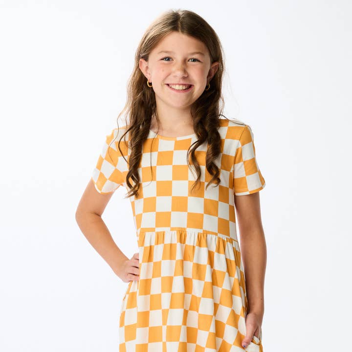 The Tennessee Checkered Girls Pocket Dress for wholesale by Stewart Simmons