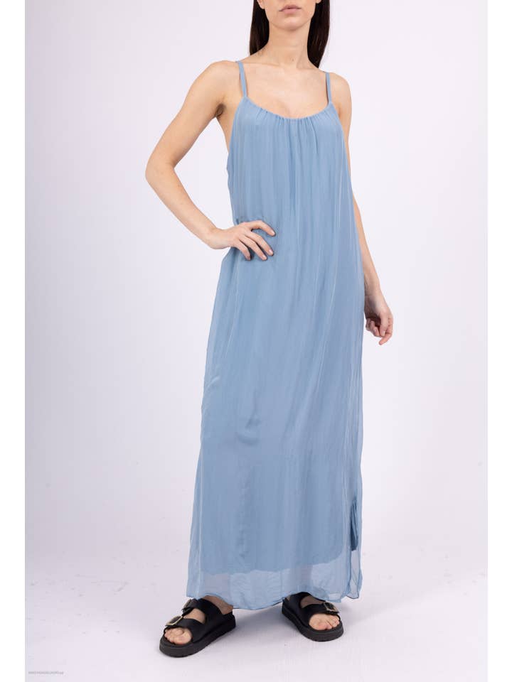 Shyloh - Wholesale Dress - Women's - Long silk dress with adjustable straps 30480