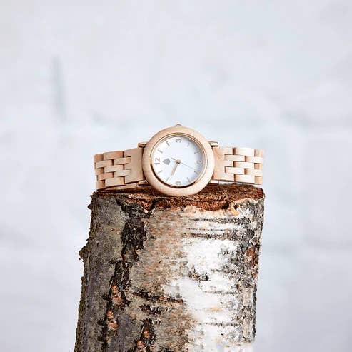 The Sustainable Watch Company - Wholesale Wrist Watch - Women's - The Birch - Handmade Wood Watch for Women - Eco-friendly & Vegan