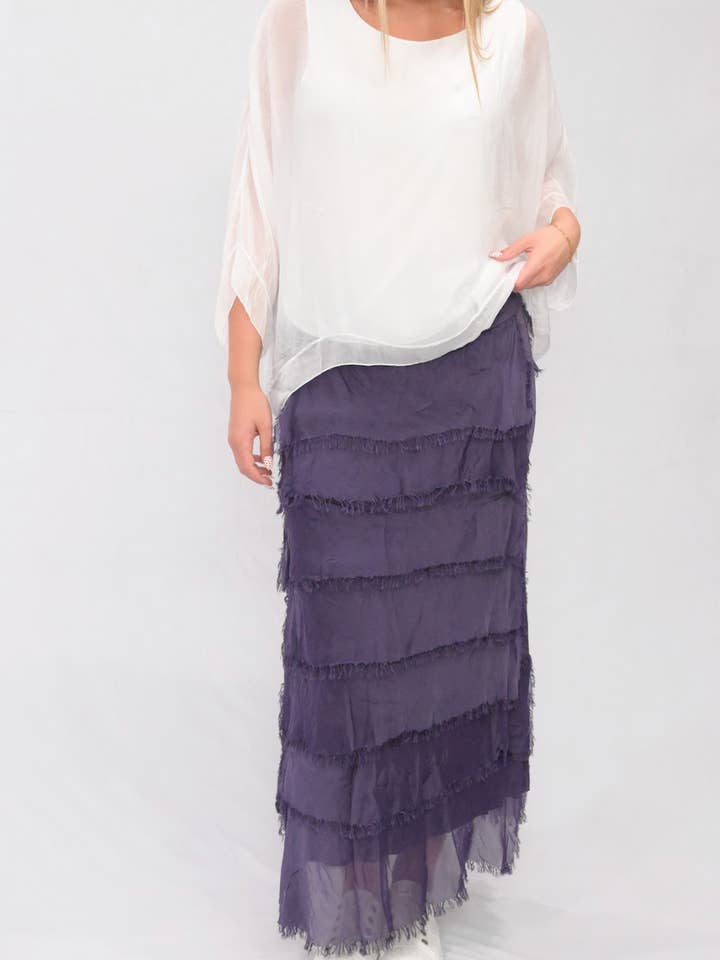 Silk Tiered Skirt for wholesale by Merci Marie