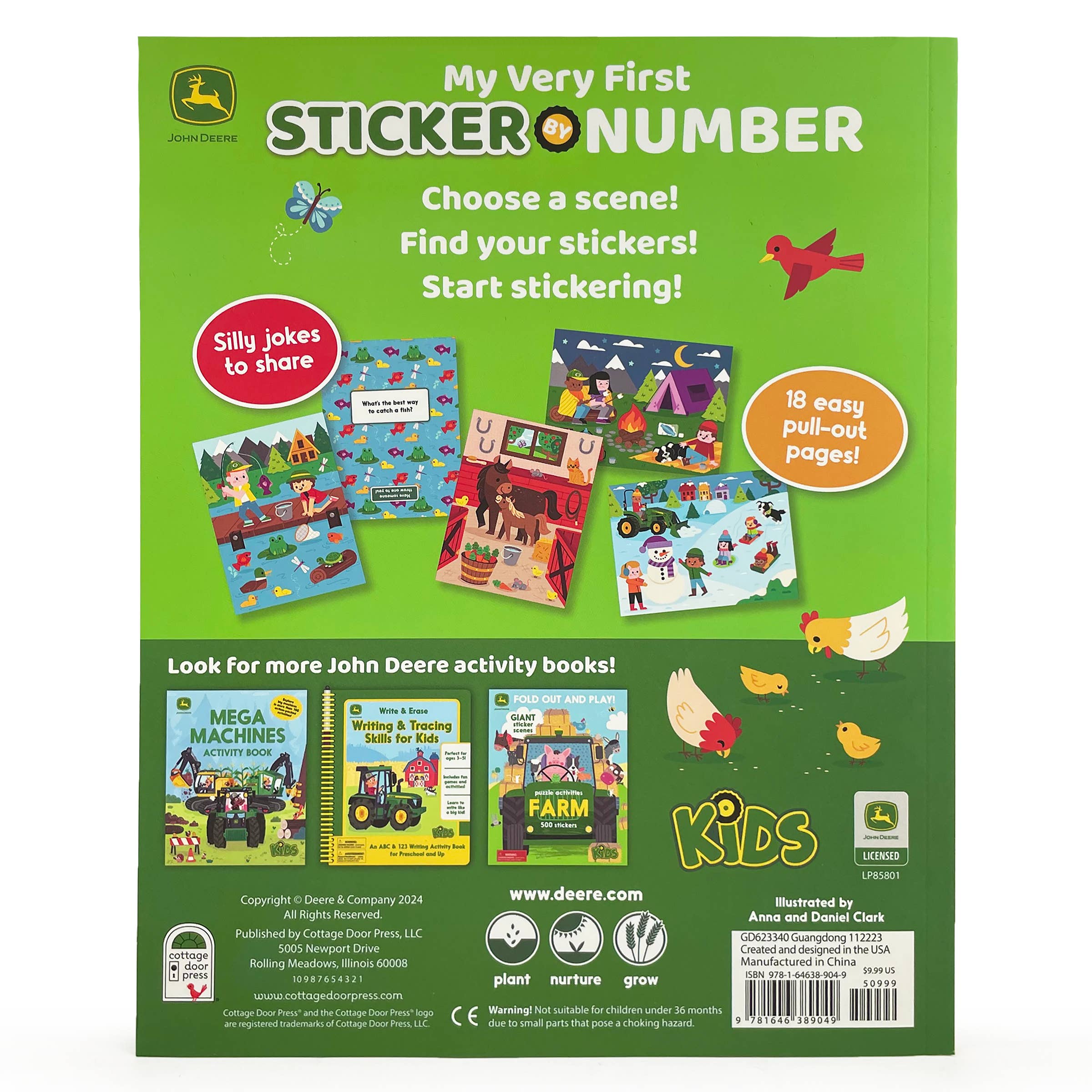 Cottage Door Press - Wholesale Sticker - Kids & Baby - First Sticker by Number John Deere Kids Farm & Friends4
