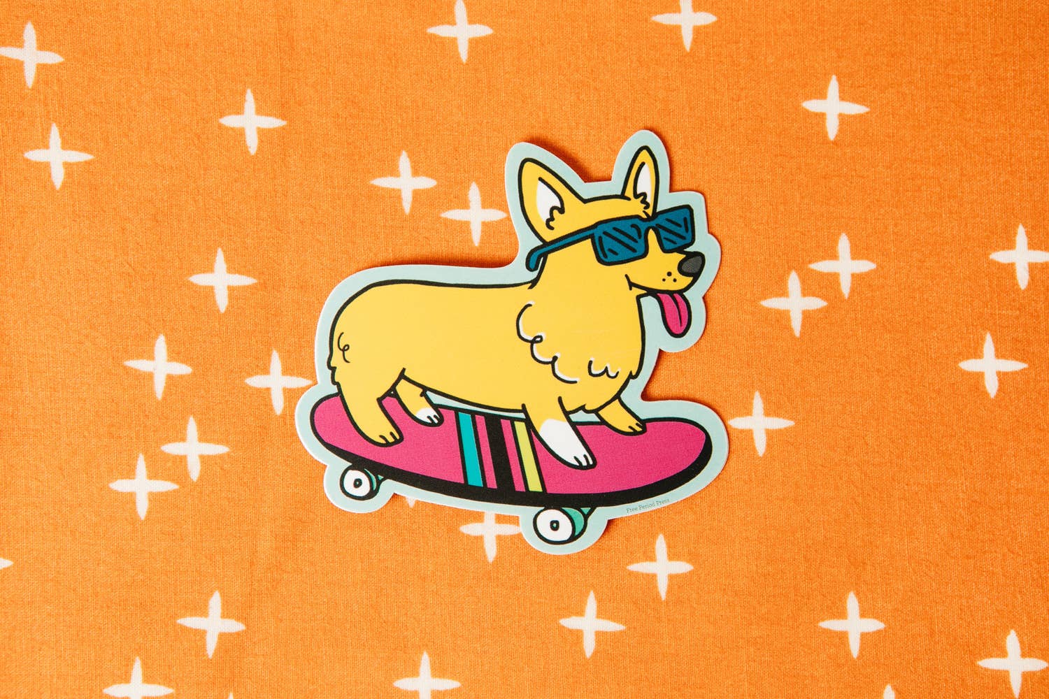 Free Period Press - Wholesale Sticker - Skateboarding Corgi Vinyl Decal Sticker1
