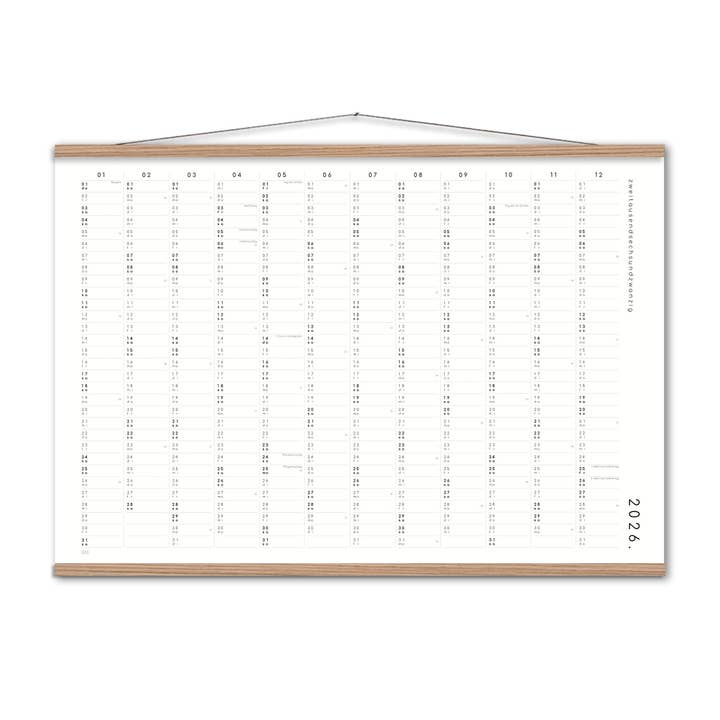 SANS.design - Wholesale Calendar - Calendar with adhesive dots 2026 - A2 / A15