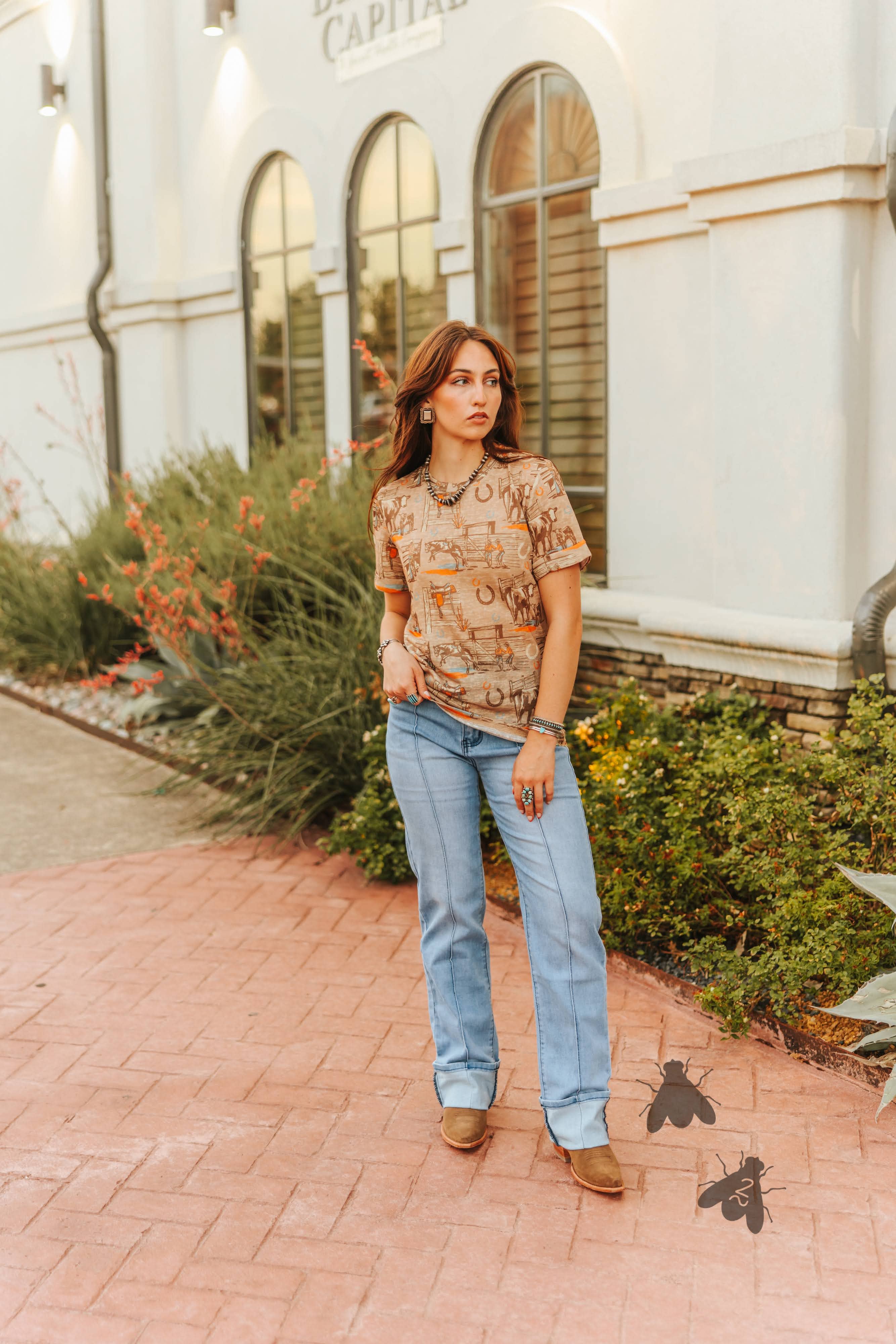 2 Fly Co - Wholesale T-Shirt - Women's - SUNSET RANCH TEE *RETRO3