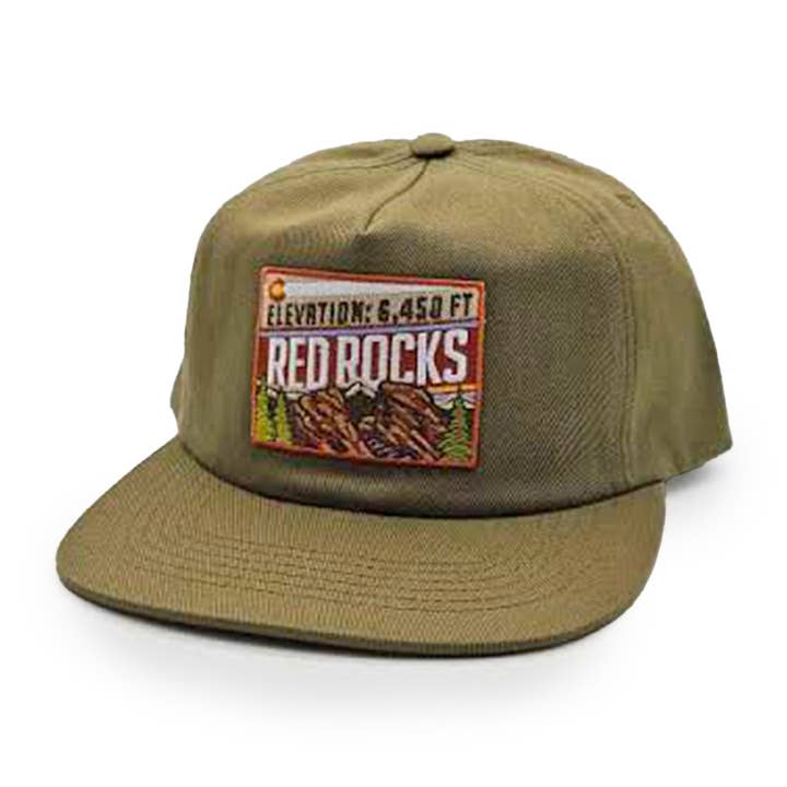Red Rocks Unstructured Hat - Olive for wholesale by ColoradoCool Apparel