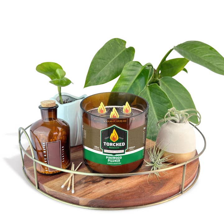 Torched Products - Wholesale Jar/Filled Candle - Torched Beer Growler Candle 28 oz - Pinewood Pilsner2