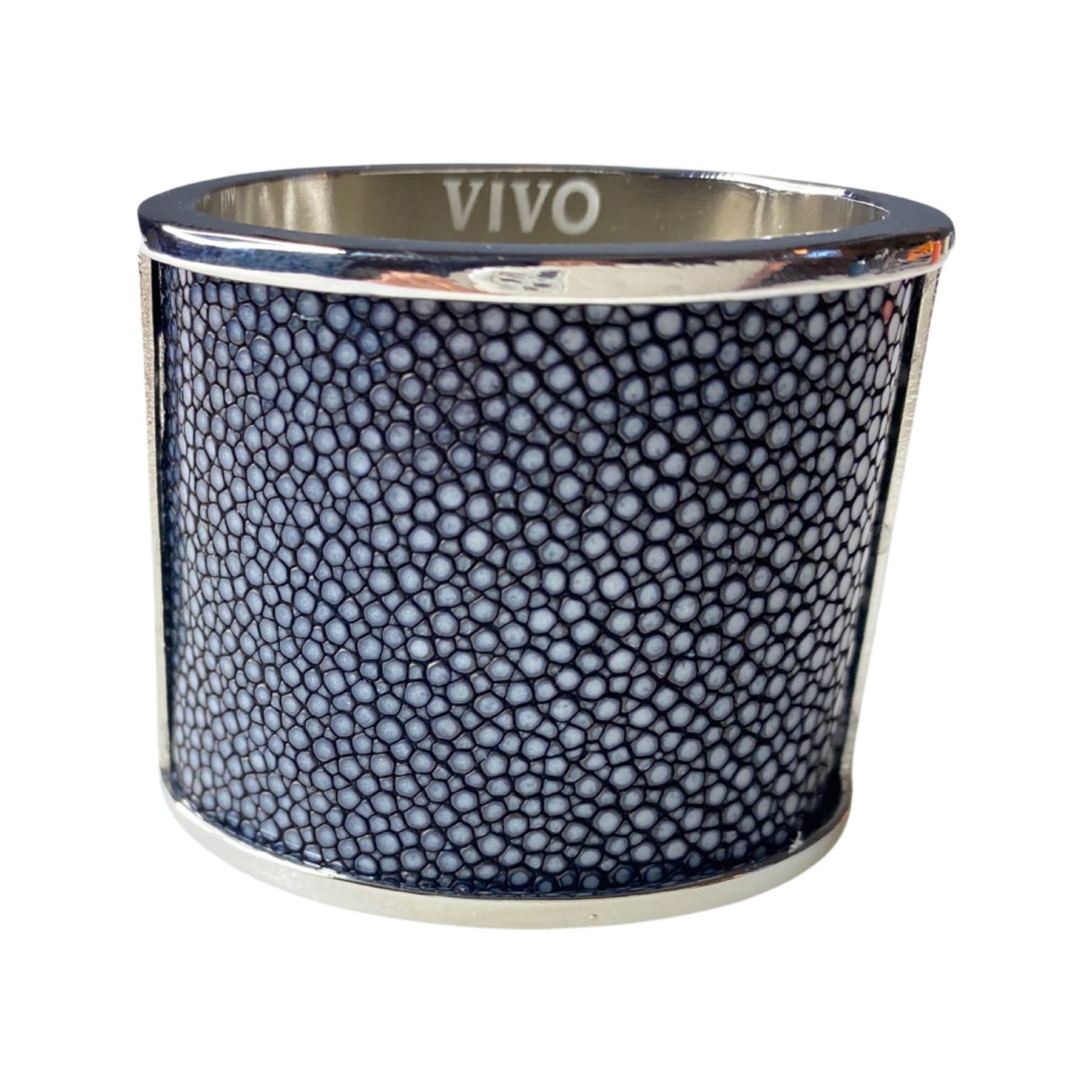 VIVO - Wholesale Napkin Ring - Genuine Shagreen Inlay Silver Napkin Ring5