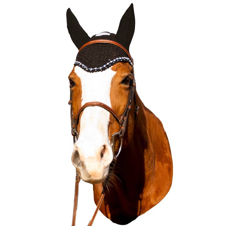 JPC Equestrian - Wholesale Horseback riding gear - Equine Couture Fly Bonnet with Crystals
