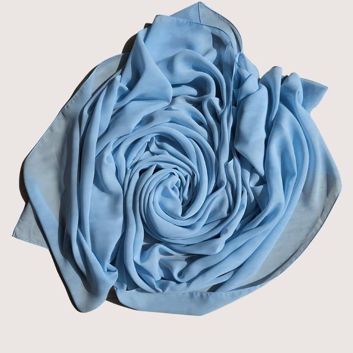 MY LITTLE JUBBA - Wholesale Hijab – Women’s - Premium Blue Chiffon Hijab Scarf2