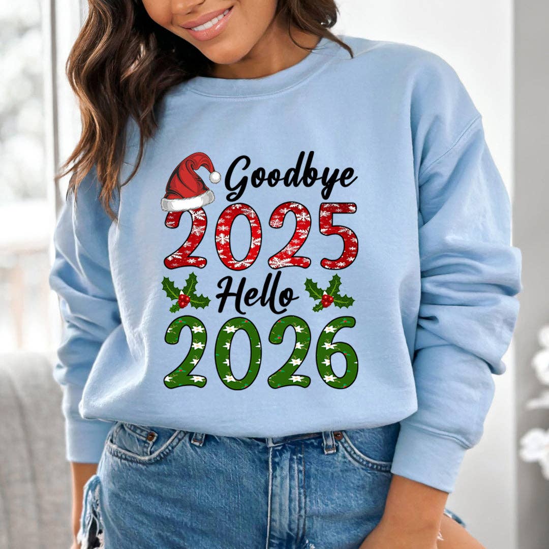 LA Shirt Company - Wholesale Graphic Sweatshirt - Women's - Goodbye 2025 Hello 2026 - Sweatshirt & Hoodie2