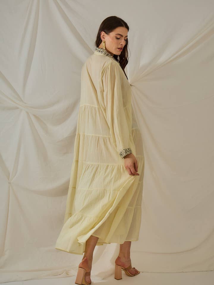 Off white plain cotton maxi dress - Orice for wholesale on Faire