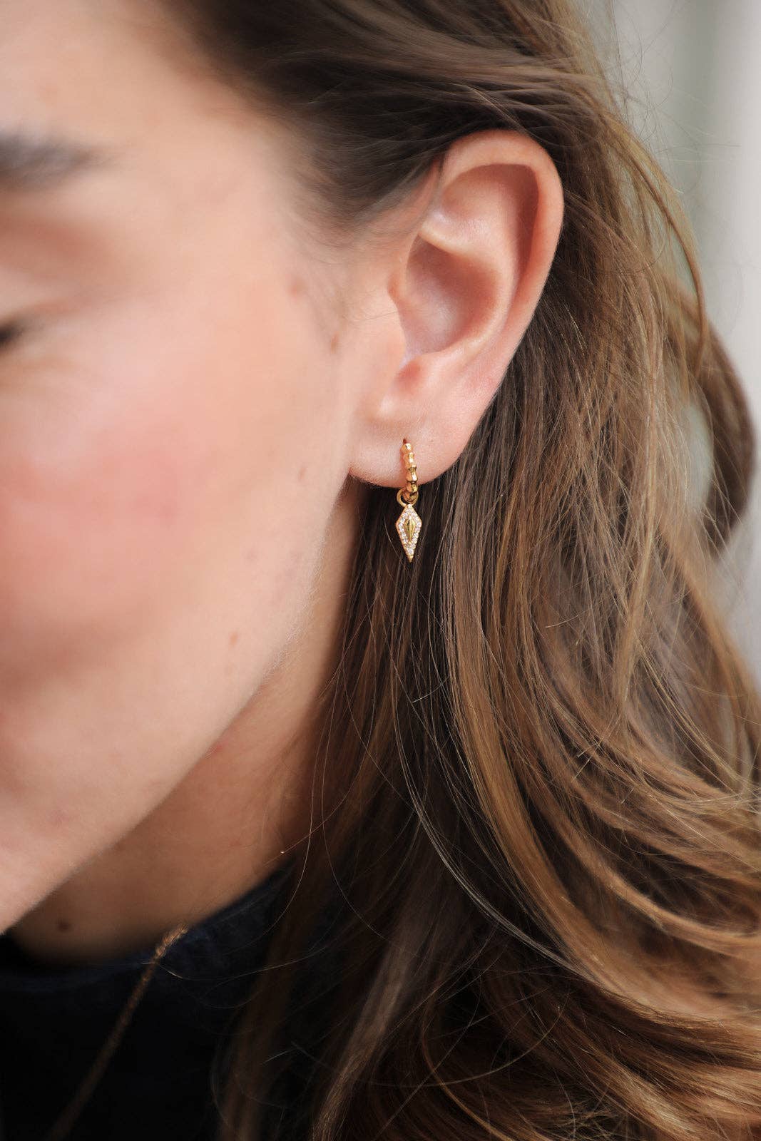 Waekura – Engroshandel Hængeøreringe og creoløreringe – Charms Skinnende rombe0