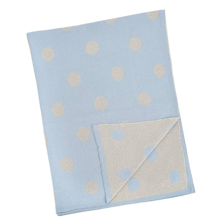 Kennedy Polka Dot Baby Blanket - Blue for wholesale by Merben International Inc.