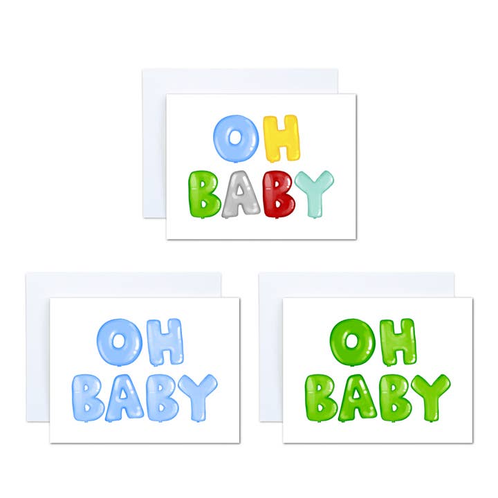 Balloons It's a Boy Oh Baby Shower Greeting Card for wholesale by Simply Crafty
