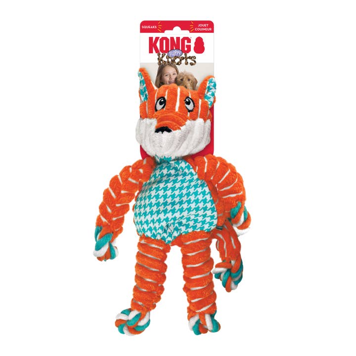 Pet Palette Distribution - Wholesale Pet Rope Toy - Dog - KONG® Floppy Knots Fox Dog Rope Toy Medium/Large