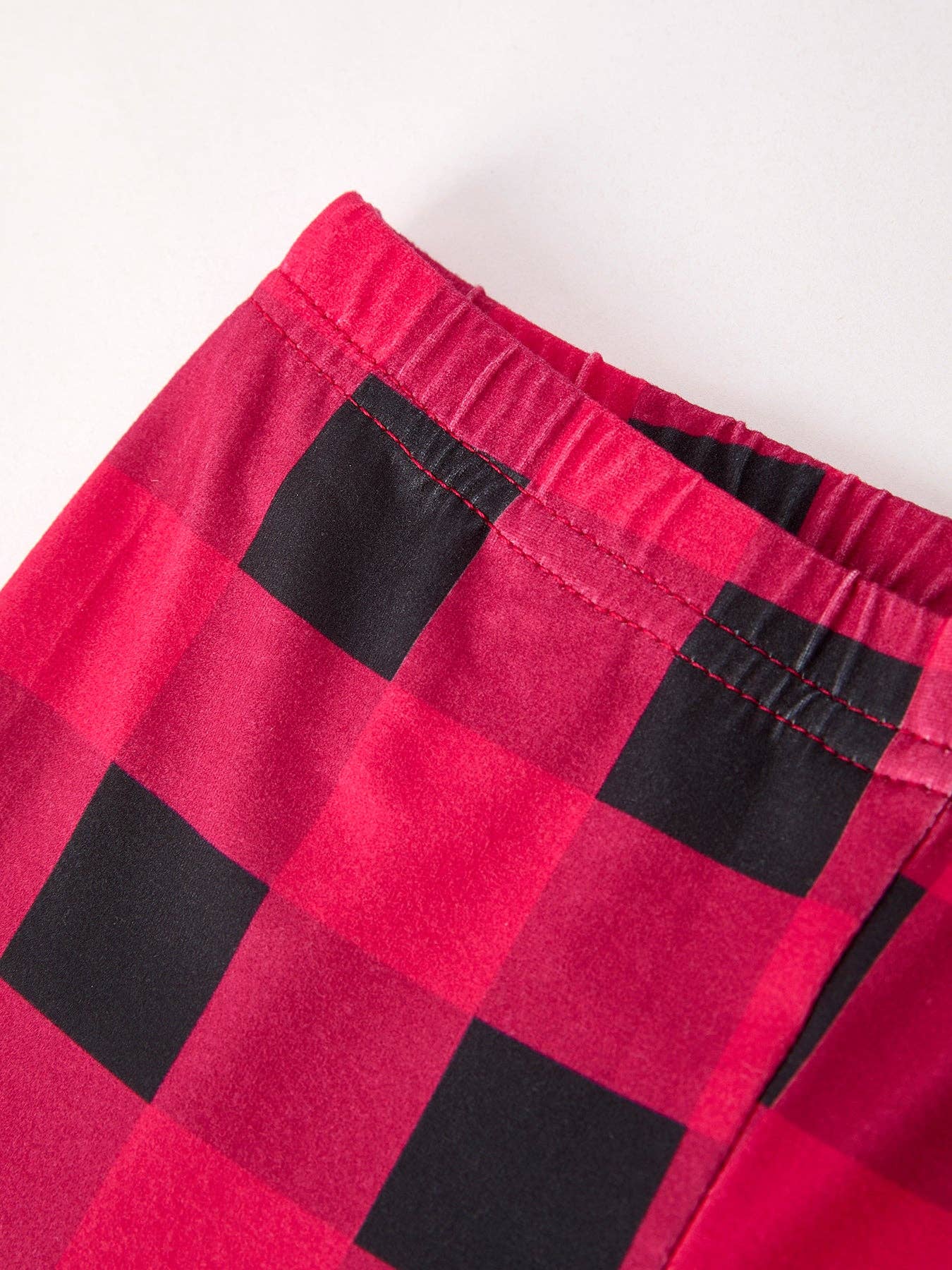 Rylee Faith Designs – wholesale Trousers – Kids – Red And Black Plaid Bell-Bottomed Pants2