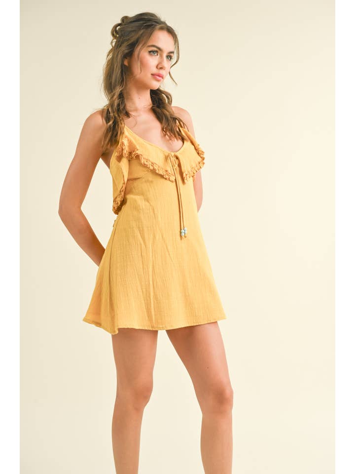 Klesis - Wholesale Dress - Women's - ID6451 RUFFLED DRESS WITH STRAPPY CRISS CROSS BACK