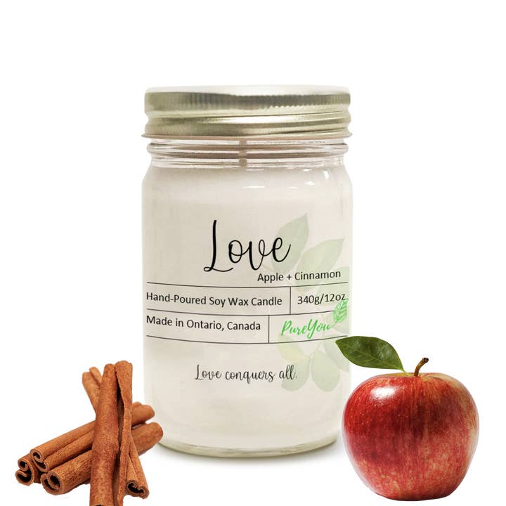 Love Soy Wax Candle (Apple+Cinnamon) for wholesale by PureYou handmade