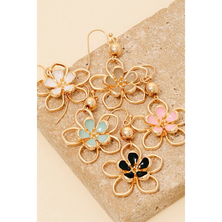 Anarchy Street - Wholesale Dangle Earrings - Epoxy And Wire Flower Dangle Earrings