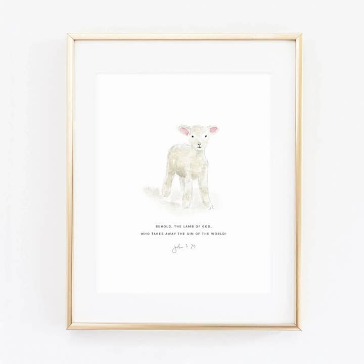 Giovanni 1:29 stampa delle Scritture sull'agnello per la vendita all'ingrosso da parte di emily lex studio