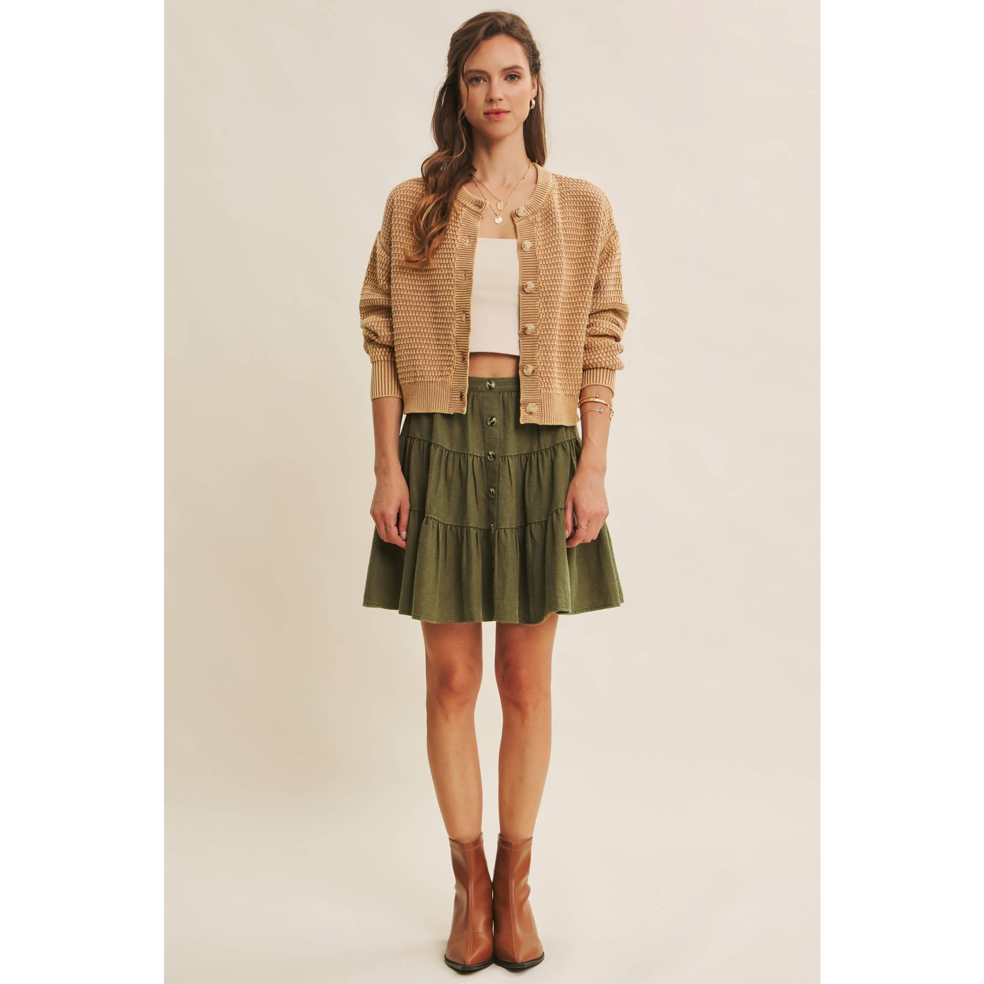 in february - Wholesale Cardigan - Women's - COZY CHIC LAYER MINERAL-WASHED CABLE KNIT SWEATER CARDIGAN36