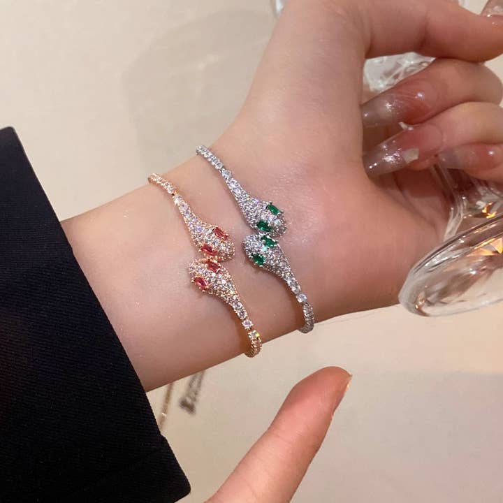 Snake Bracelet - Tennis Style Studded rhinestones Classic for wholesale by Gemscape UK