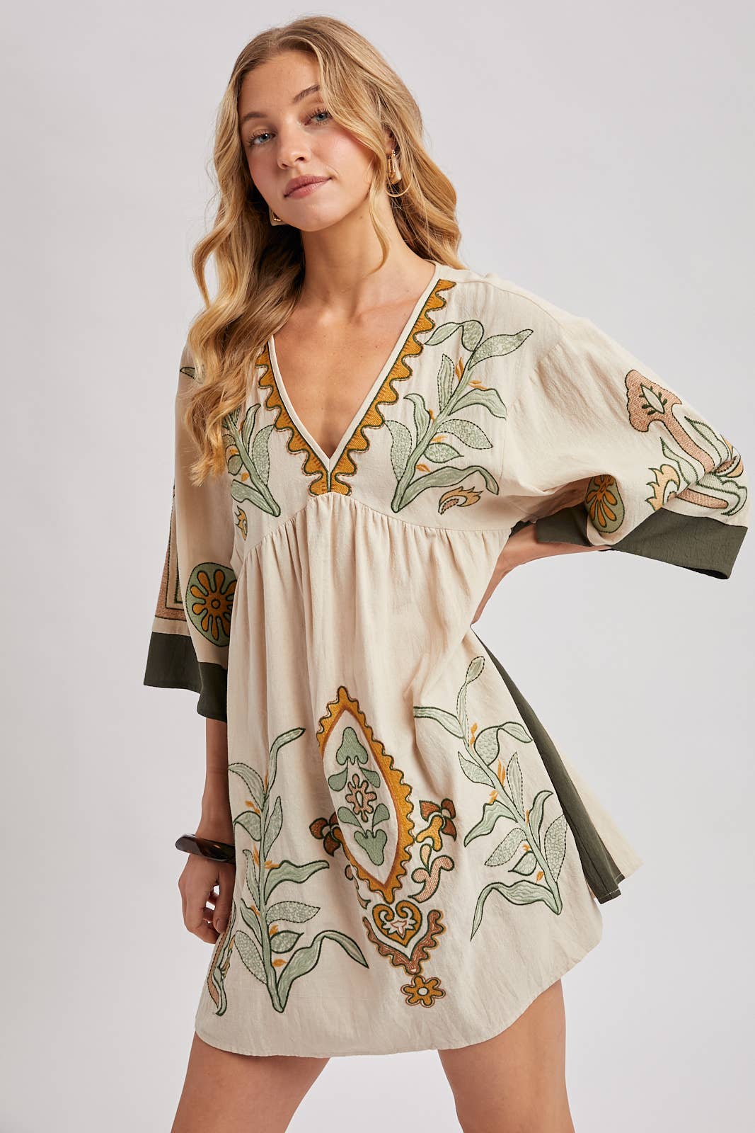 Bluivy - Wholesale Dress - Women's - BOHO EMBROIDERED BABYDOLL DRESS5