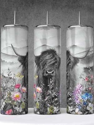 Highland Cow Tumbler for wholesale by Taylored Decor