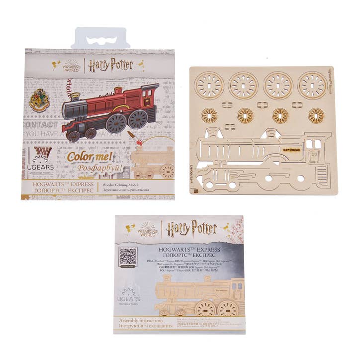 Ukidz LLC - Vente Kit de bricolage – enfant - UGears Hogwarts™ Express (Puzzle 3D en bois - Coloration)4