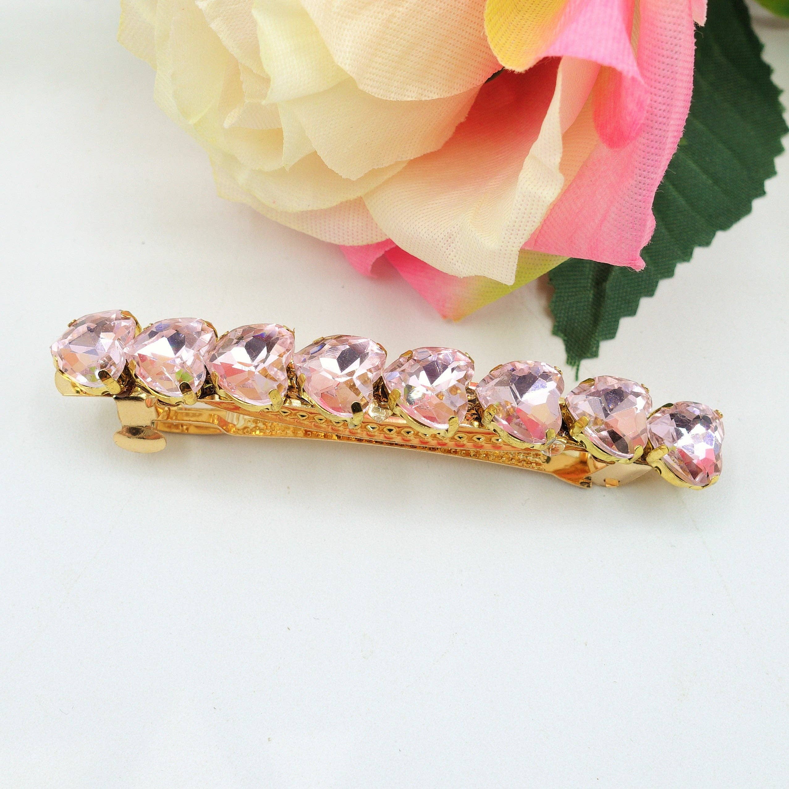 Daemon srls - Wholesale Hair Clip - Women's - LUCE -Fermaglio per capelli con pietre sfaccettate a cuore12