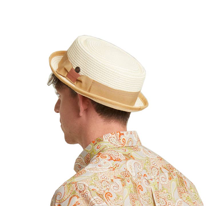 Sombrero Retro Mod Estilo Rico Rude Boy Porkpie - Marfil para venta al por mayor de Dasmarca Hats