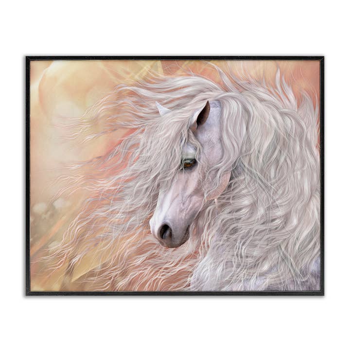 Primavera White Horse - Gerahmte Wandkunst für den Großhandel von Stupell Industries