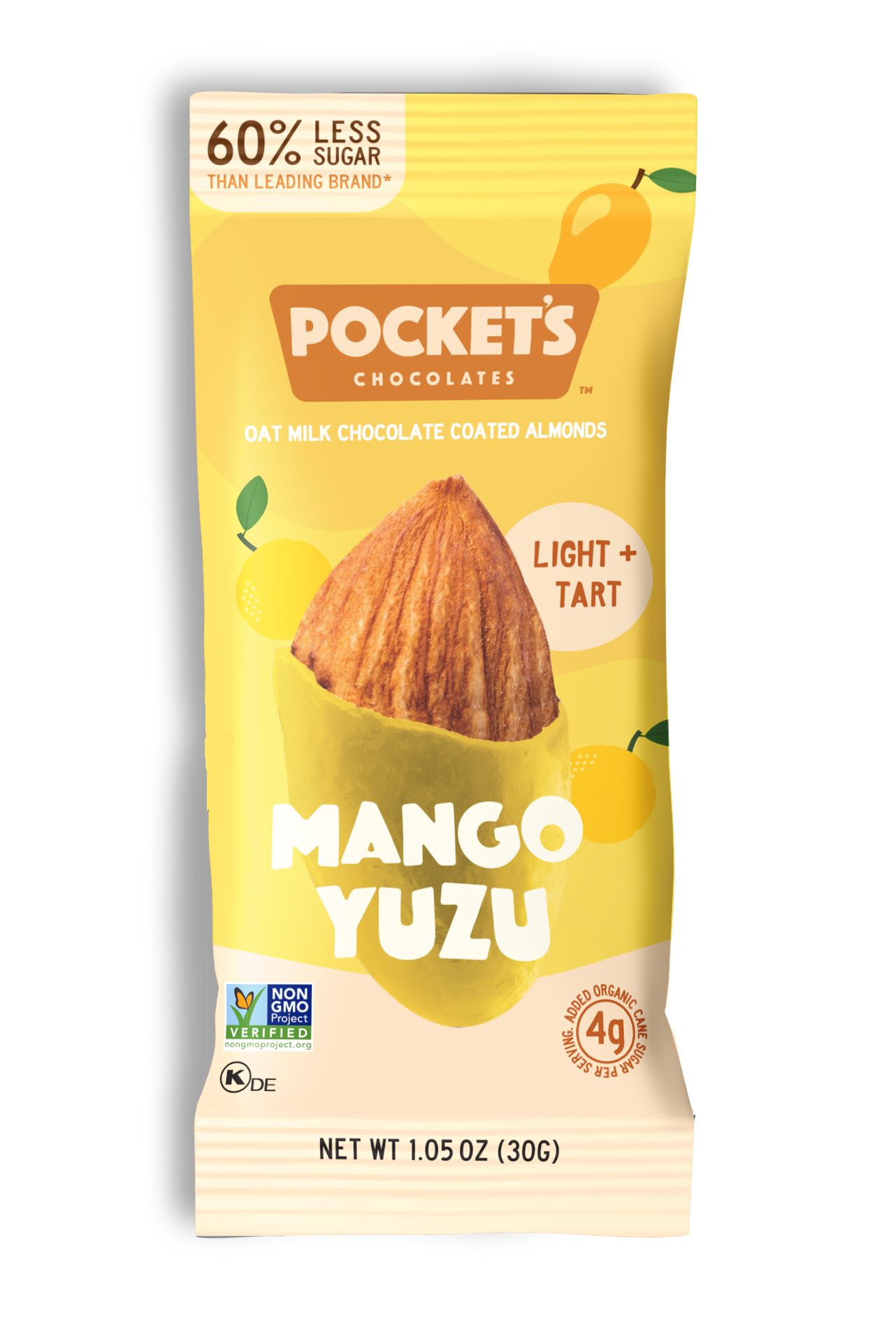 Pocket's Chocolates (Formerly Pocket Latte) - Wholesale Chocolate Covered Sweets - Mango Yuzu Chocolate Almonds, 1.05 oz Single Serve Packs3